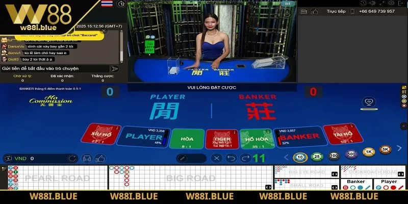 Mức thưởng chính xác với các cửa cược cơ bản tại game bài baccarat W88